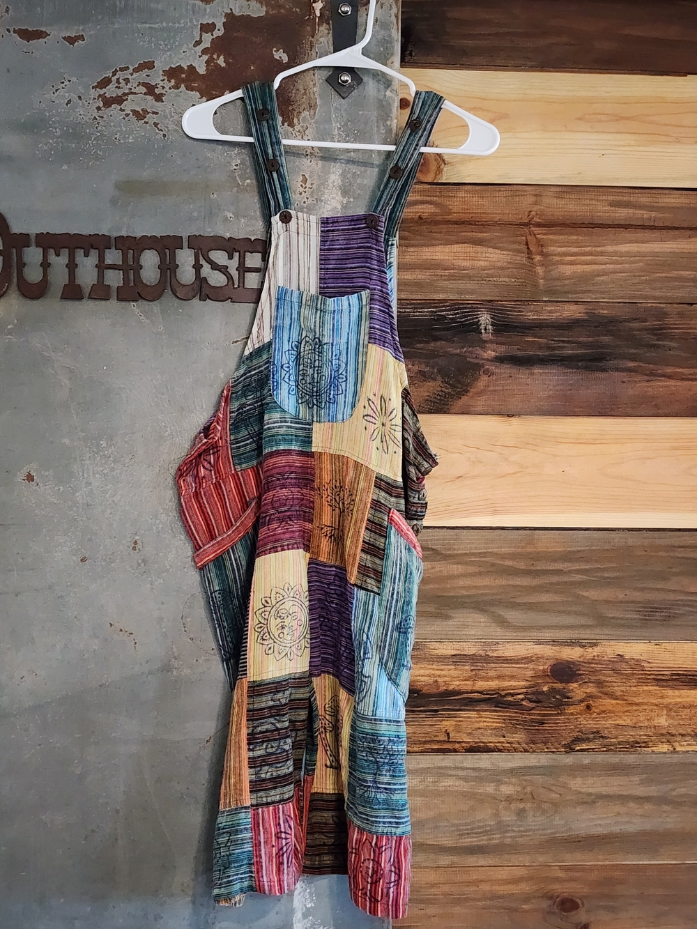 Women's Overalls Rising International Multicolor Patchwork Cotton Overalls.
